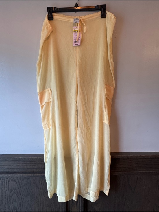 wild fable Other - Light Yellow Wide Leg Drawstring swim coverup cargo Pants small nwt